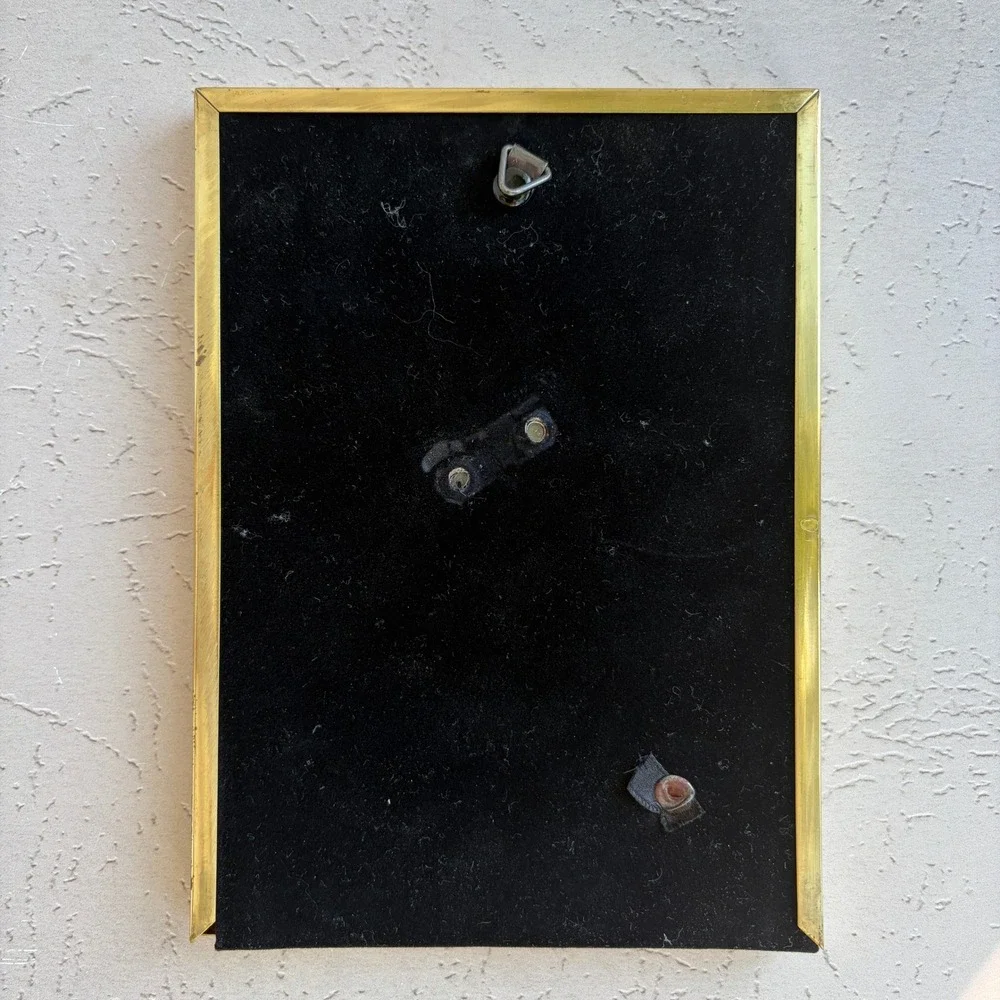 Vintage Callen Gold Tone Metal 5x7 Picture Frame with 3x5 Mat Wall Hanging